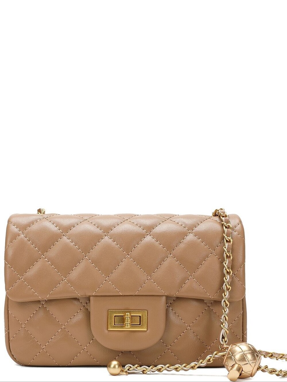 Tiffany & Fred Paris Quilted Leather Crossbody Tan NWT